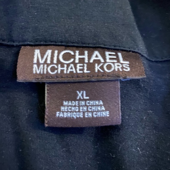 Michael Kors Mens Black 1/4 Zip Nylon Detail Short Sleeve Size XL - Picture 3 of 11